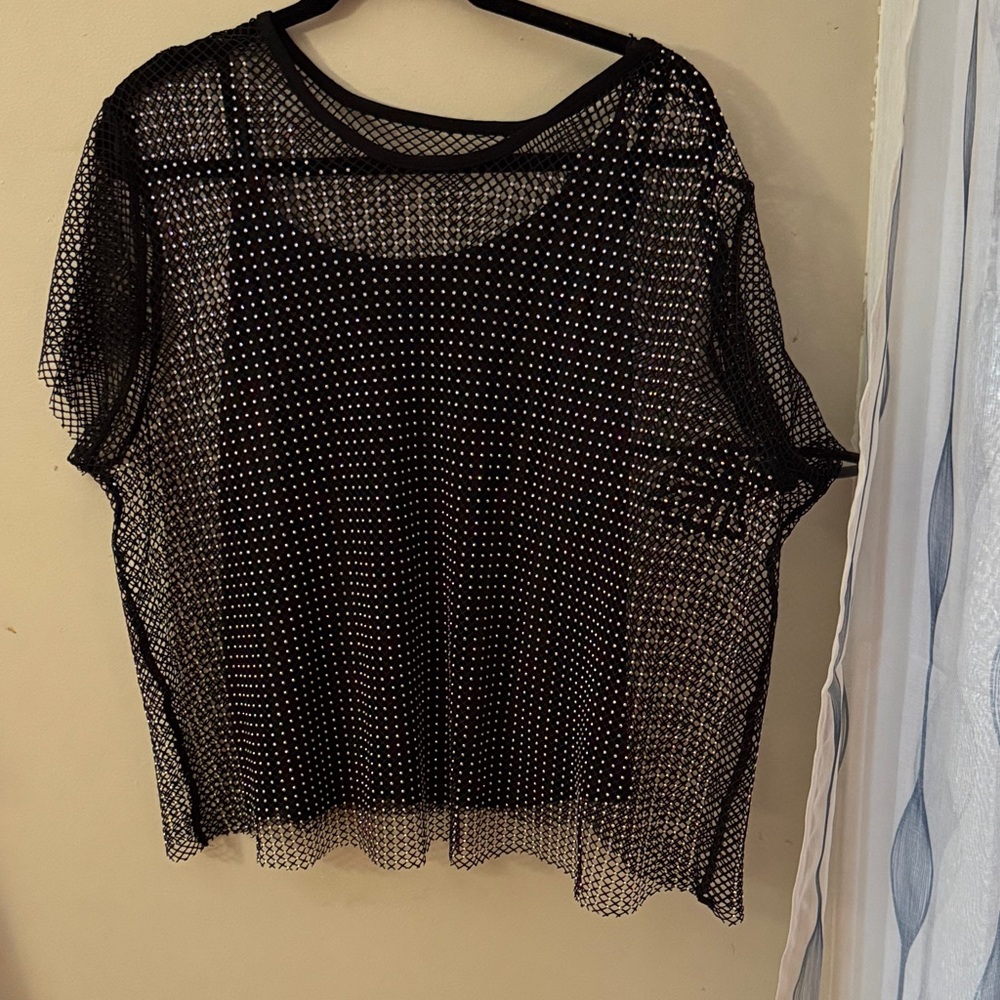 Torrid Black Mesh Women's Blouse